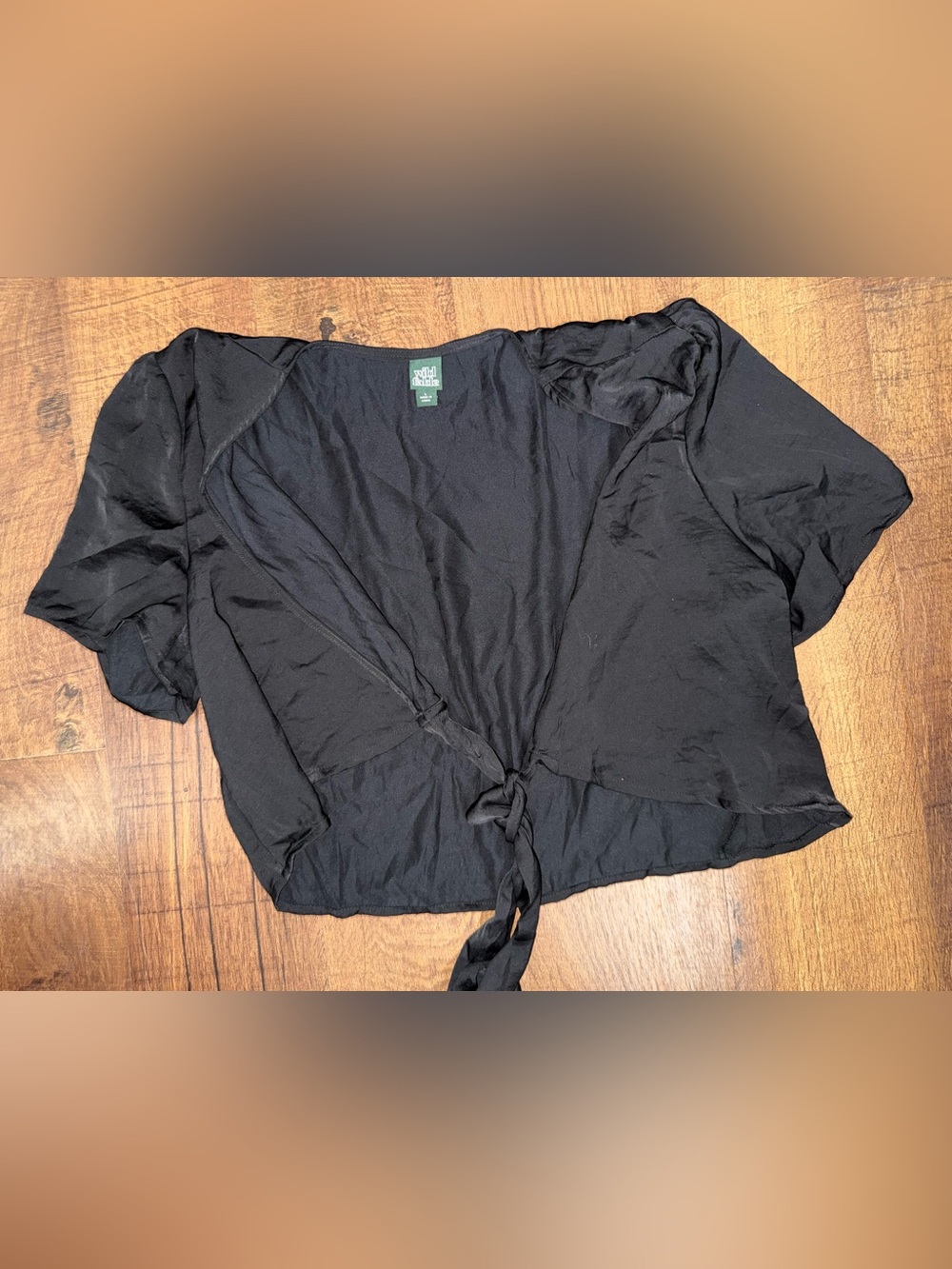 wild fable Black Tie-Front Lightweight Men's Shirt